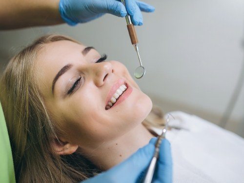 Young woman smiling during dental checkup